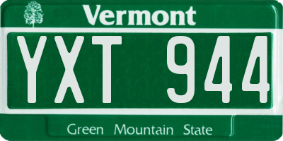 VT license plate YXT944
