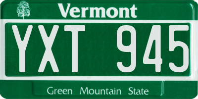 VT license plate YXT945
