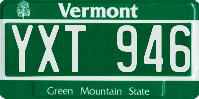 VT license plate YXT946