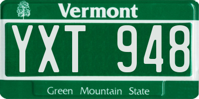 VT license plate YXT948