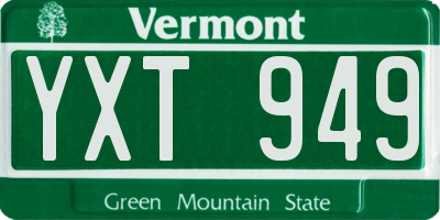 VT license plate YXT949