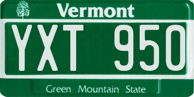 VT license plate YXT950