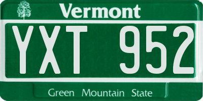 VT license plate YXT952