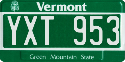 VT license plate YXT953