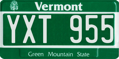 VT license plate YXT955