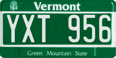 VT license plate YXT956