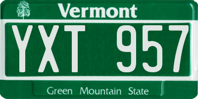 VT license plate YXT957