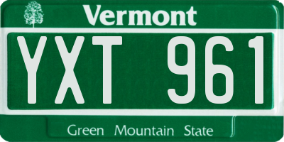 VT license plate YXT961