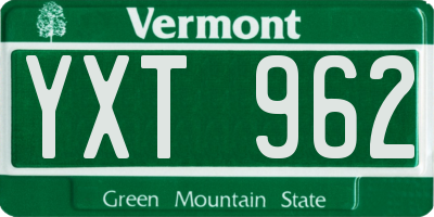 VT license plate YXT962