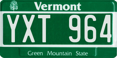 VT license plate YXT964