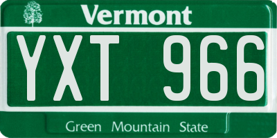 VT license plate YXT966