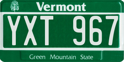 VT license plate YXT967