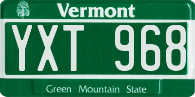 VT license plate YXT968