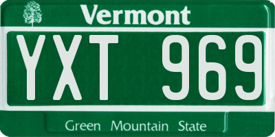 VT license plate YXT969