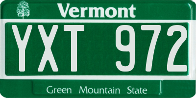 VT license plate YXT972