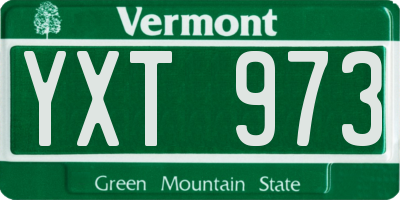 VT license plate YXT973