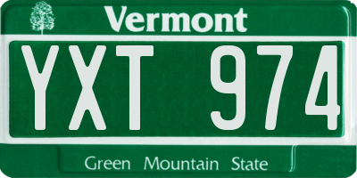 VT license plate YXT974