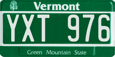 VT license plate YXT976