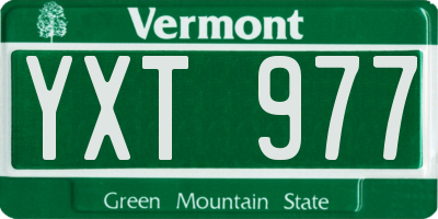 VT license plate YXT977
