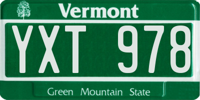 VT license plate YXT978