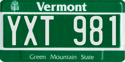 VT license plate YXT981