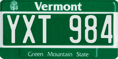 VT license plate YXT984