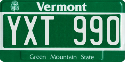 VT license plate YXT990