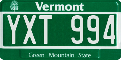VT license plate YXT994
