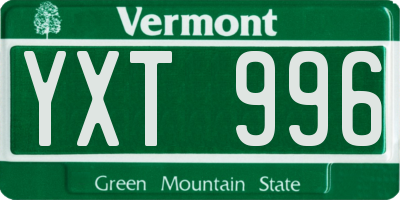 VT license plate YXT996
