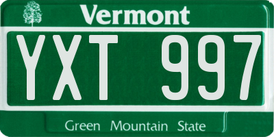 VT license plate YXT997