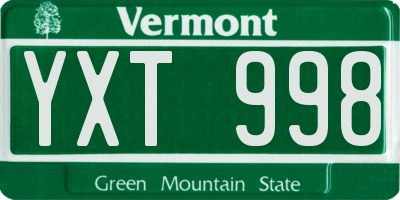 VT license plate YXT998