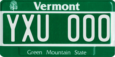 VT license plate YXU000