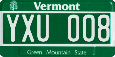 VT license plate YXU008
