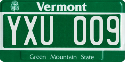 VT license plate YXU009