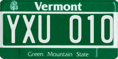 VT license plate YXU010