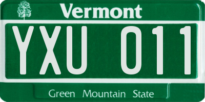VT license plate YXU011