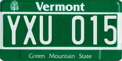 VT license plate YXU015