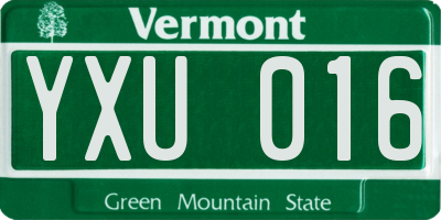 VT license plate YXU016