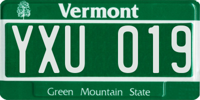 VT license plate YXU019