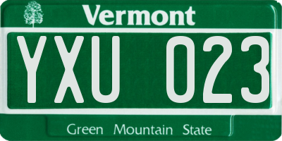 VT license plate YXU023