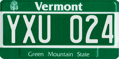 VT license plate YXU024