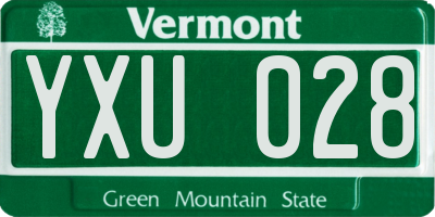 VT license plate YXU028