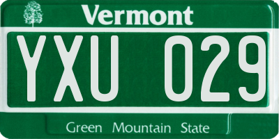 VT license plate YXU029
