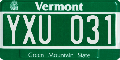 VT license plate YXU031