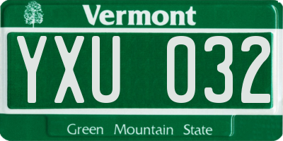 VT license plate YXU032