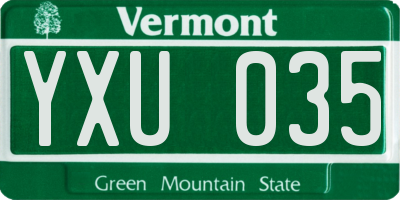 VT license plate YXU035