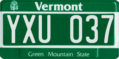 VT license plate YXU037