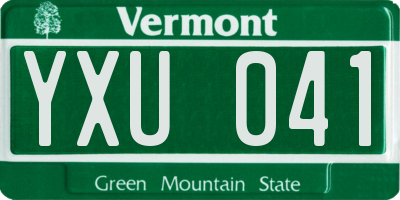 VT license plate YXU041