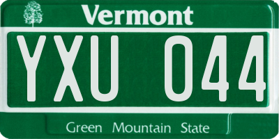 VT license plate YXU044
