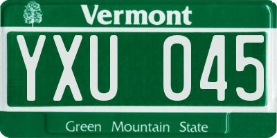 VT license plate YXU045